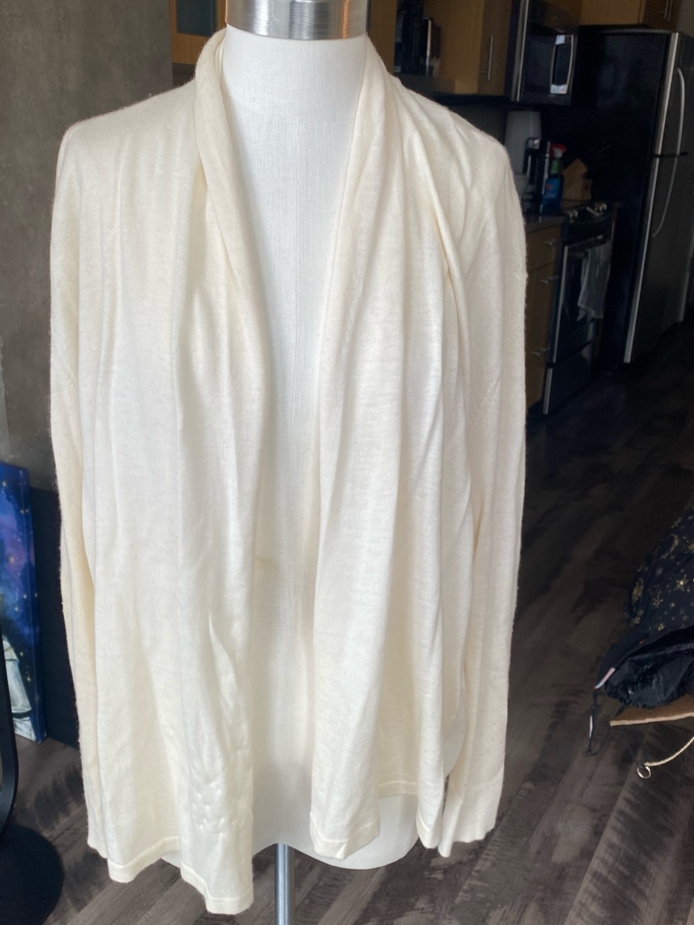 Nordstrom Linen Cashmere Open-Front Draped Cardigan